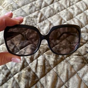 Salvatore Ferragano sunglasses with box, sunglasses case, and soft cover pouch.